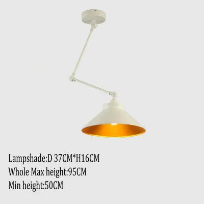 Foldable nordic aluminium pendant light with long LED arm