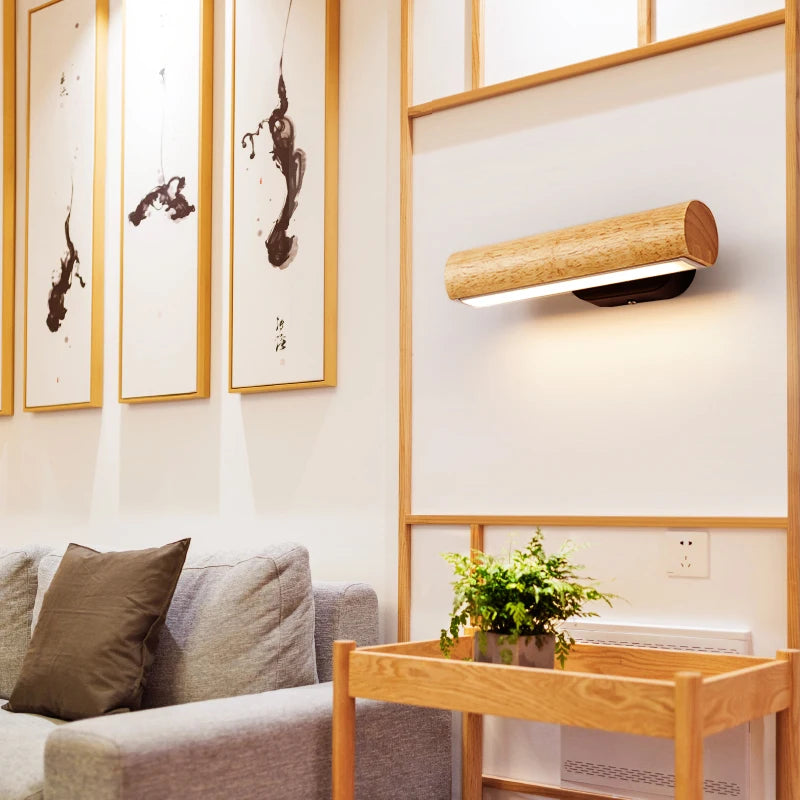 Nordic wooden wall light for indoor lighting