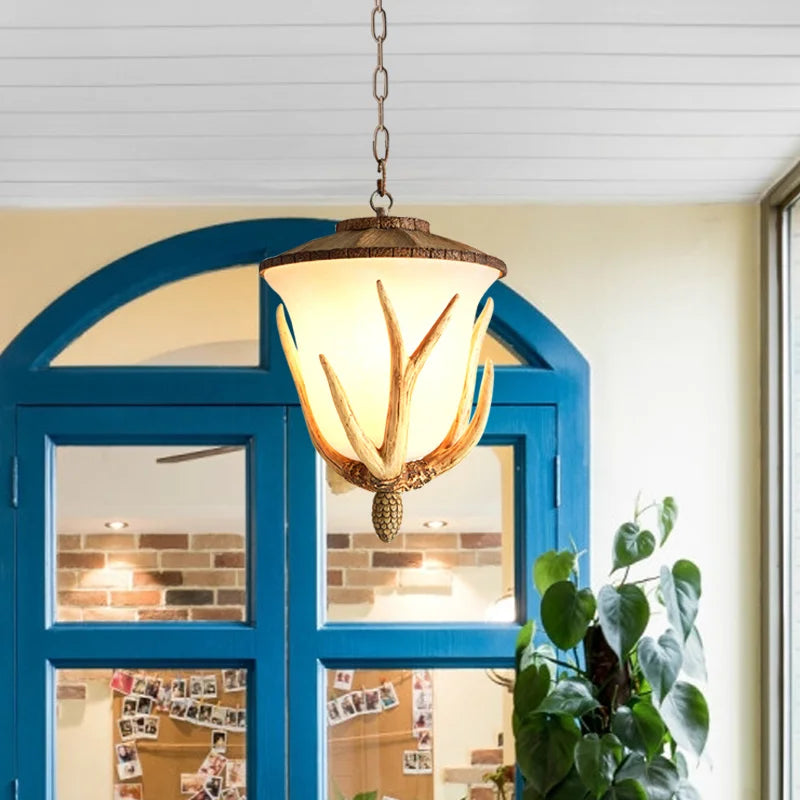 European rural style LED pendant lamp with deer antler design