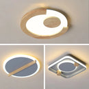 Modern iron and wood LED chandelier for minimalist interiors