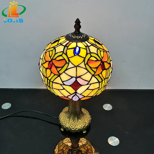 Tiffany style table lamp for decorative indoor lighting - vue 4 sur 6