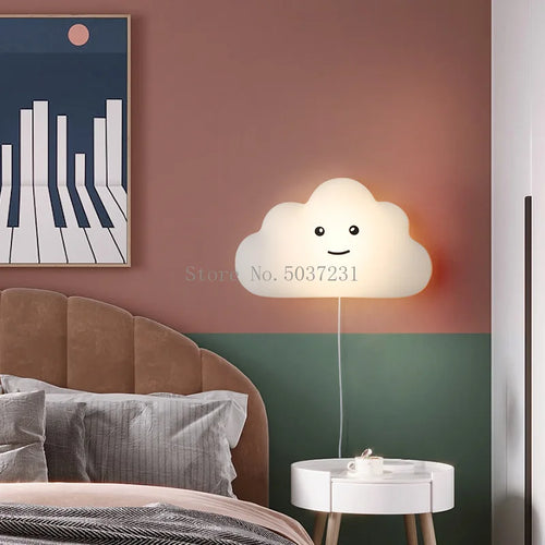 Decorative cloud wall light for children's room with creative design - vue 3 sur 11
