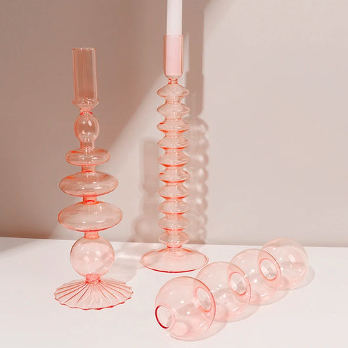 Classic retro glass candle holders for wedding and home decoration - vue 2 sur 17