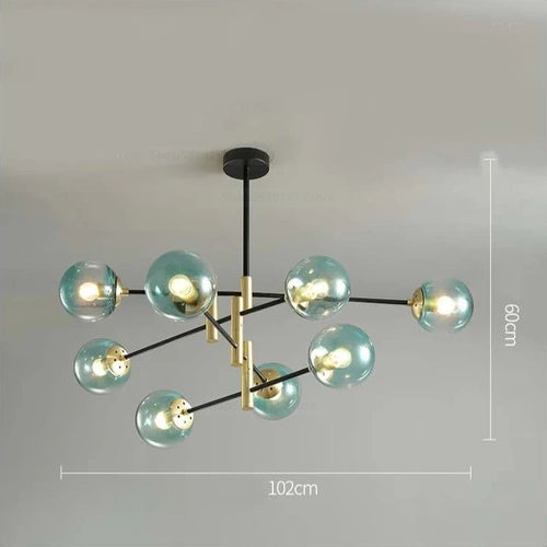 Modern LED glass ball chandelier nordic creative lighting