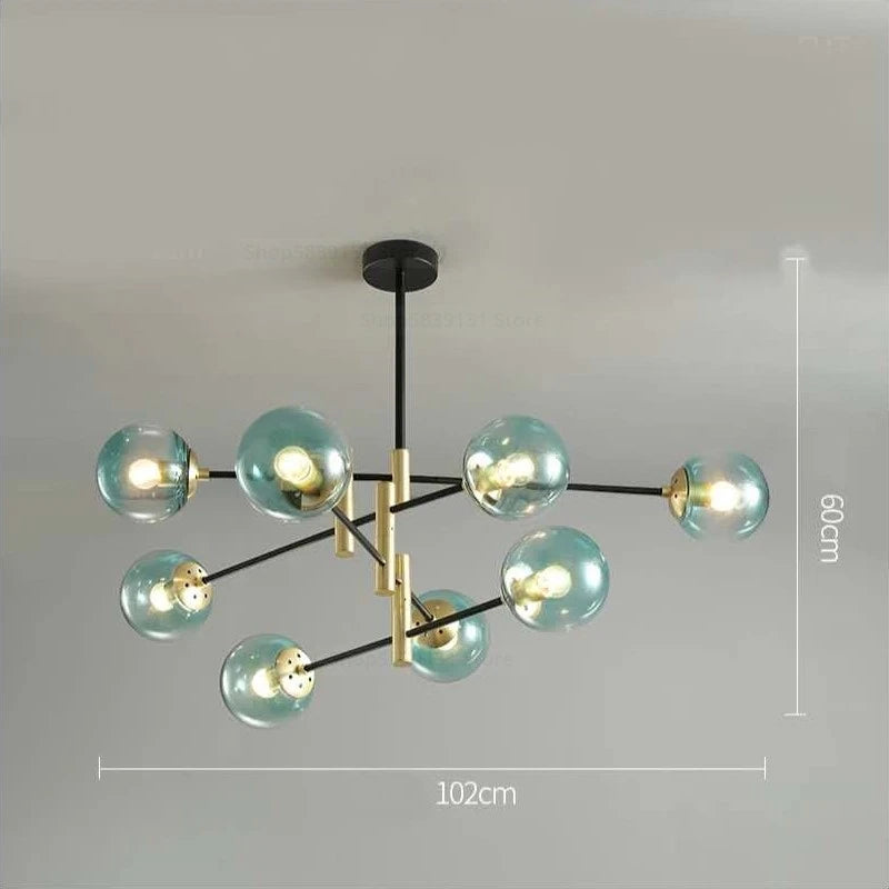 Modern LED glass ball chandelier nordic creative lighting