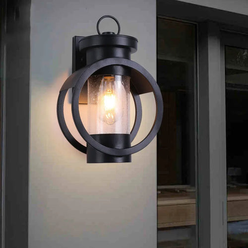 American wrought iron waterproof outdoor wall light - vue 3 sur 8