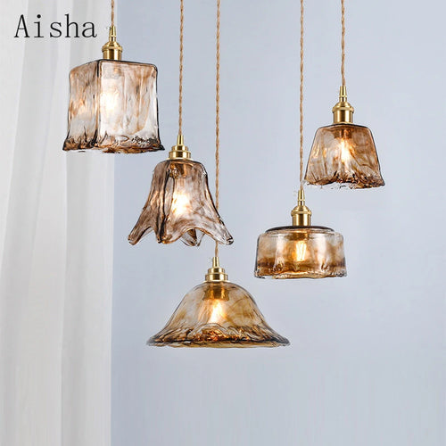 Retro glass pendant light industrial style for decorative interiors - vue 2 sur 11