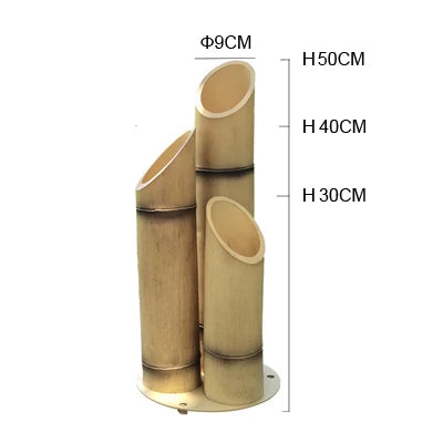 Green and yellow bamboo outdoor lamp - vue 12 sur 14