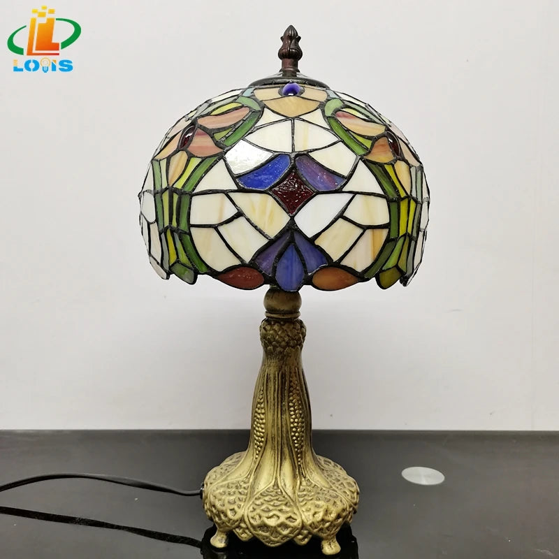 Tiffany style table lamp for decorative indoor lighting - vue 6 sur 6