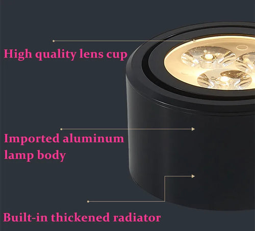 Surface mounted LED ceiling light downlight SMD5730 for indoor lighting - vue 5 sur 5