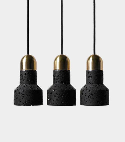 Modern industrial style cement terrazzo pendant light - vue 3 sur 10