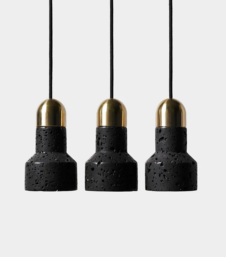 Modern industrial style cement terrazzo pendant light - vue 3 sur 10