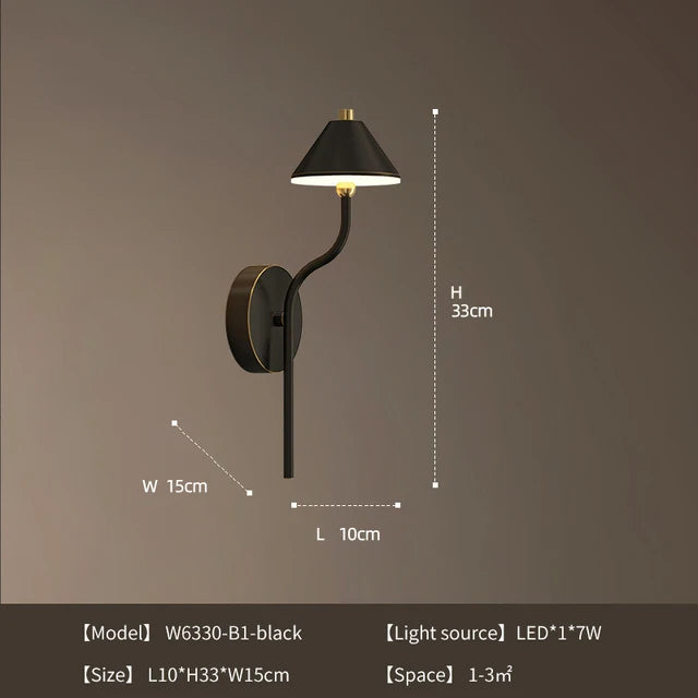 modern copper mushroom led wall light - vue 8 sur 10