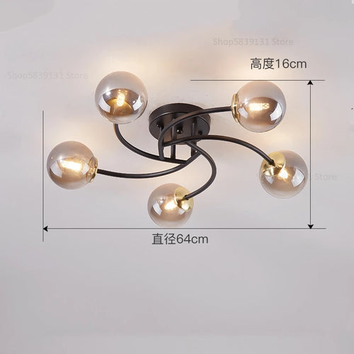 Simple nordic glass LED ceiling light - vue 11 sur 12