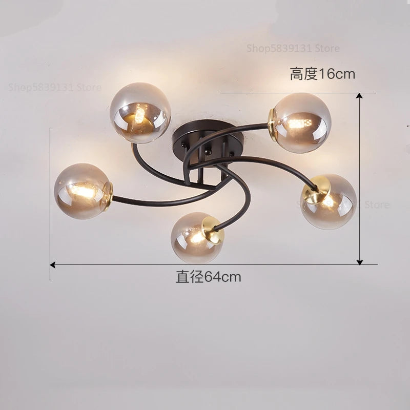 Simple nordic glass LED ceiling light - vue 10 sur 12