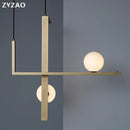 Modern iron and glass pendant light for interior decoration