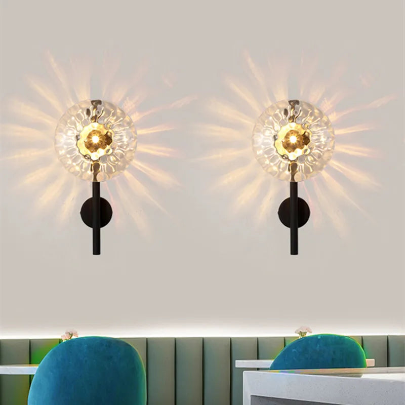 Ceto retro glass round luxury indoor wall light