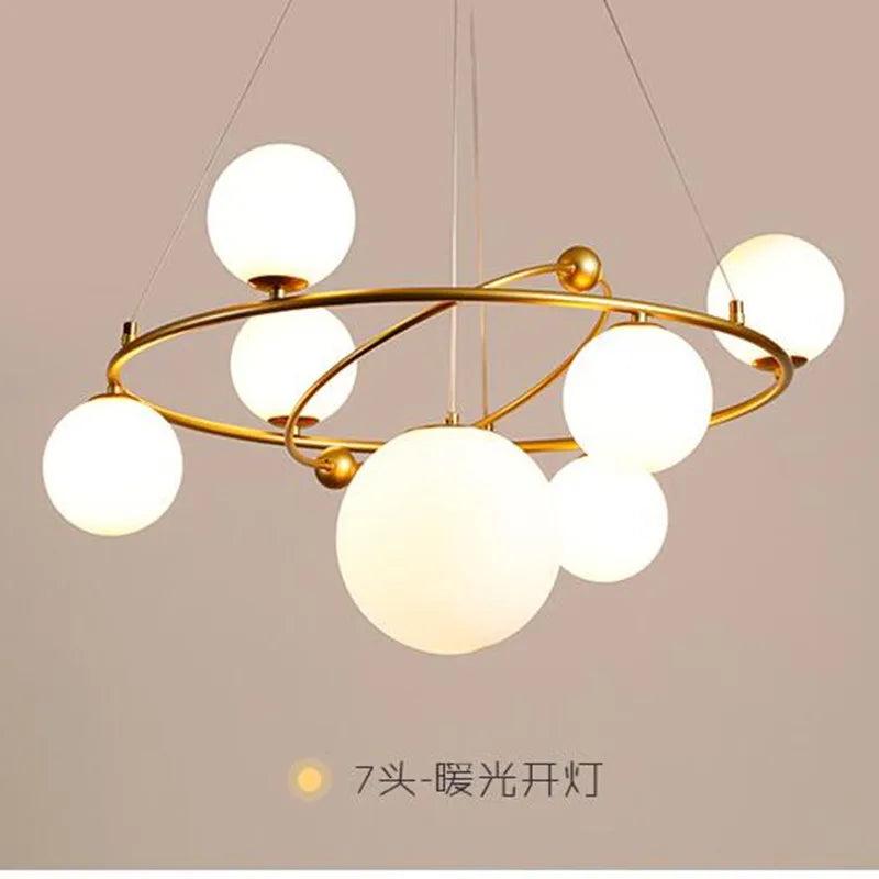 Nordic LED pendant light decorative glass chandelier for indoor use