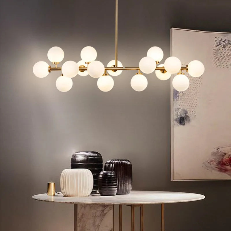 Scandinavian design milky glass lamp with holder - vue 6 sur 10