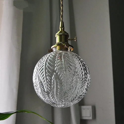 Retro glass and copper pendant light nordic decorative style - vue 6 sur 7