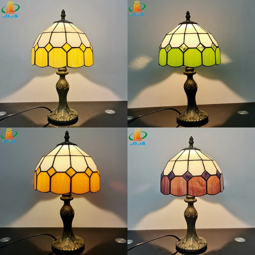 Tiffany-style stained glass table lamp for interior decoration - vue 2 sur 11