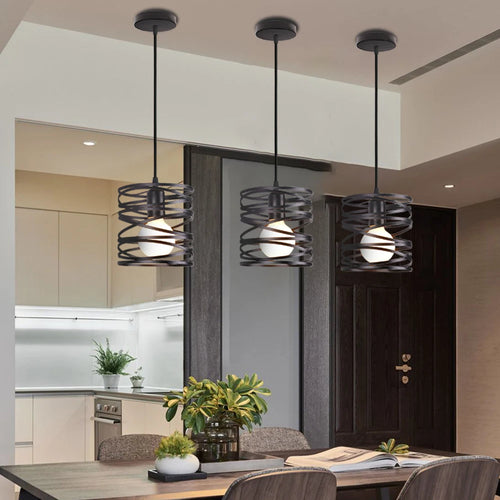 Modern vintage spiral LED pendant lamp
