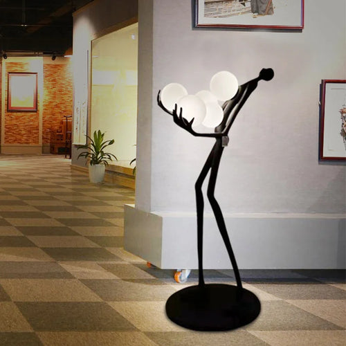 Postmodern resin and glass floor lamp with elegant design - vue 6 sur 9
