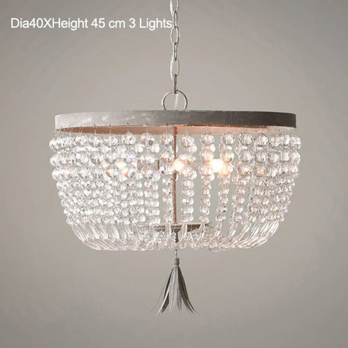 Vintage crystal pendant light in industrial style for elegant interiors