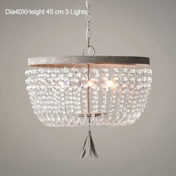 Vintage crystal pendant light in industrial style for elegant interiors