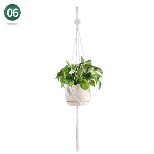 macrame hanging basket for plants crafts home decor - vue 12 sur 18