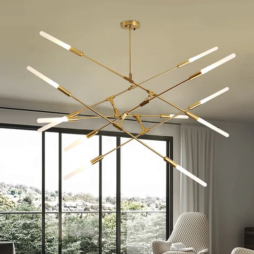 Modern multi-head iron design chandelier for contemporary lighting - vue 5 sur 6