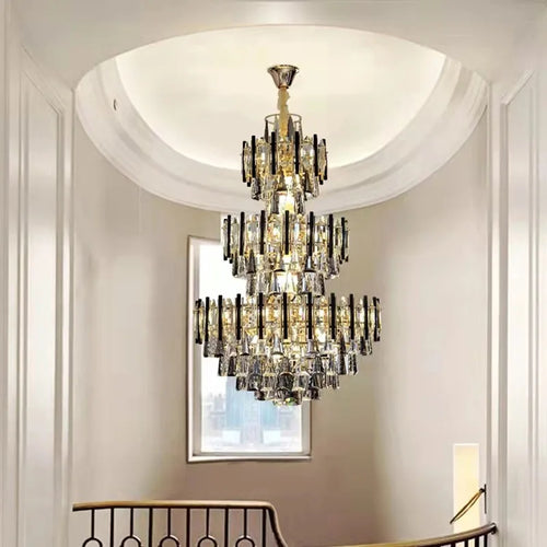 Luxury crystal chandelier for staircases and hotel lobbies - vue 2 sur 11