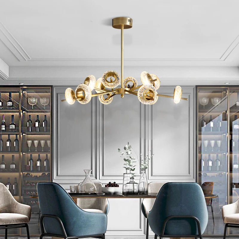Luxury copper chandelier with minimalist design for creative lighting - vue 5 sur 10