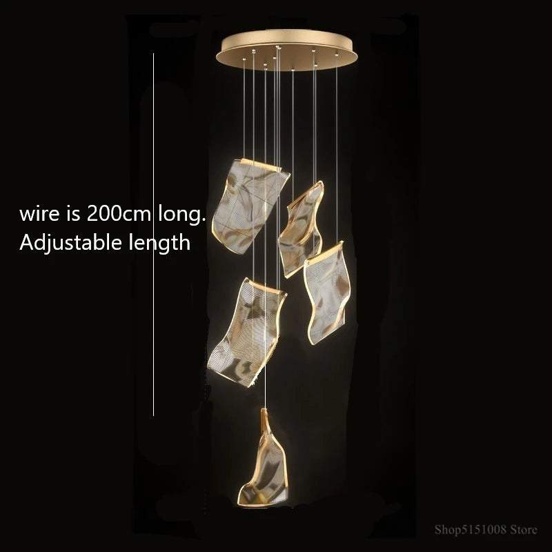 Modern LED chandelier for staircases and clothing shops - vue 13 sur 15