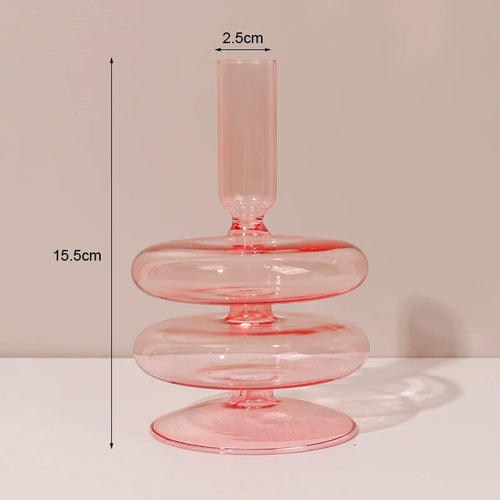 Classic retro glass candle holders for wedding and home decoration - vue 15 sur 17