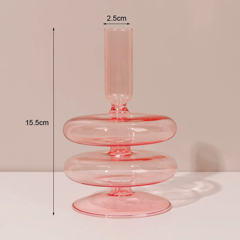 Classic retro glass candle holders for wedding and home decoration - vue 14 sur 17
