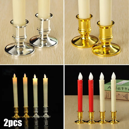 Set of 2 traditional candle holders for weddings and dinners - vue 5 sur 7