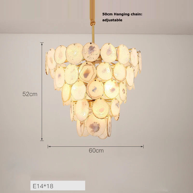 Modern designer chandelier with coloured agate for interiors - vue 8 sur 15