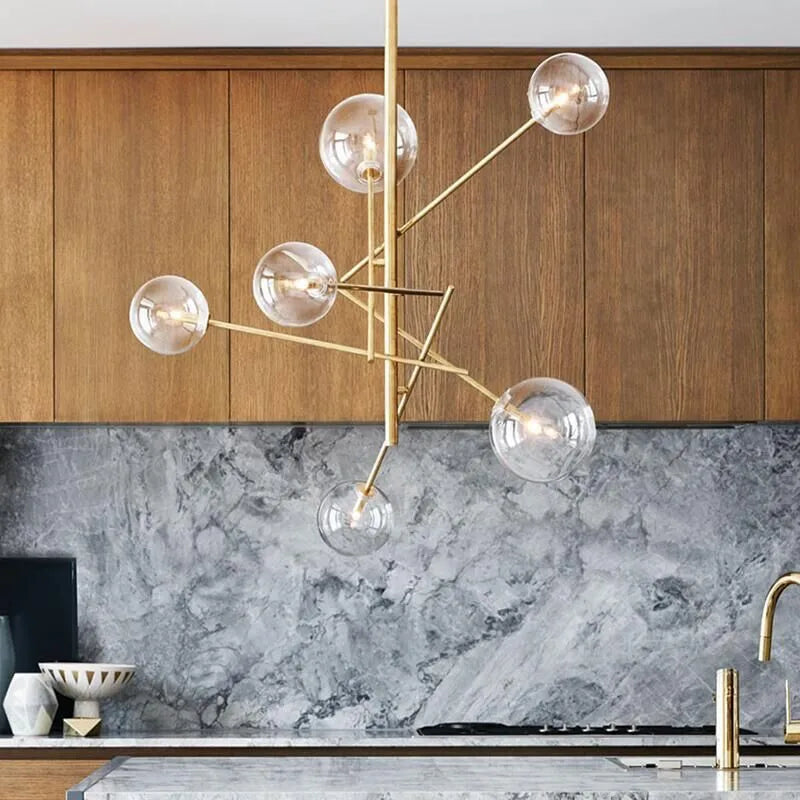 Winfordo LED globe pendant light with glass bubbles for decoration