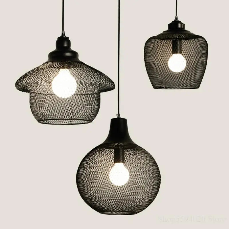 Industrial birdcage chandelier retro loft style minimalist iron
