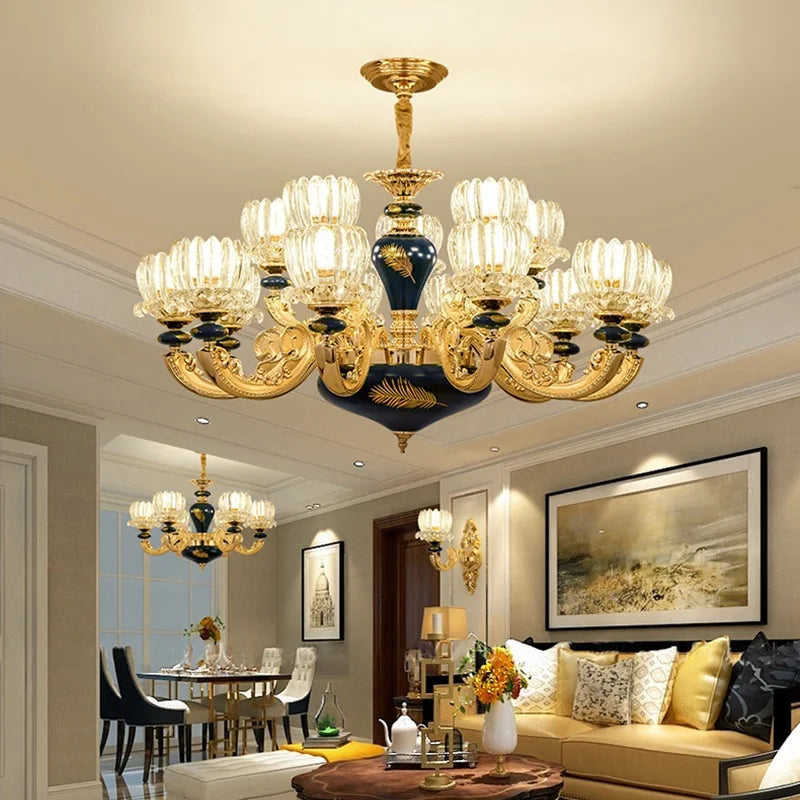 Modern ceramic and glass chandelier for elegant interiors