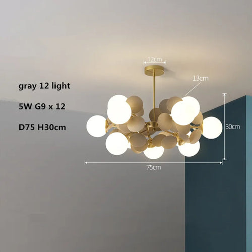 Colourful acrylic glass globe LED chandelier for children - vue 19 sur 24