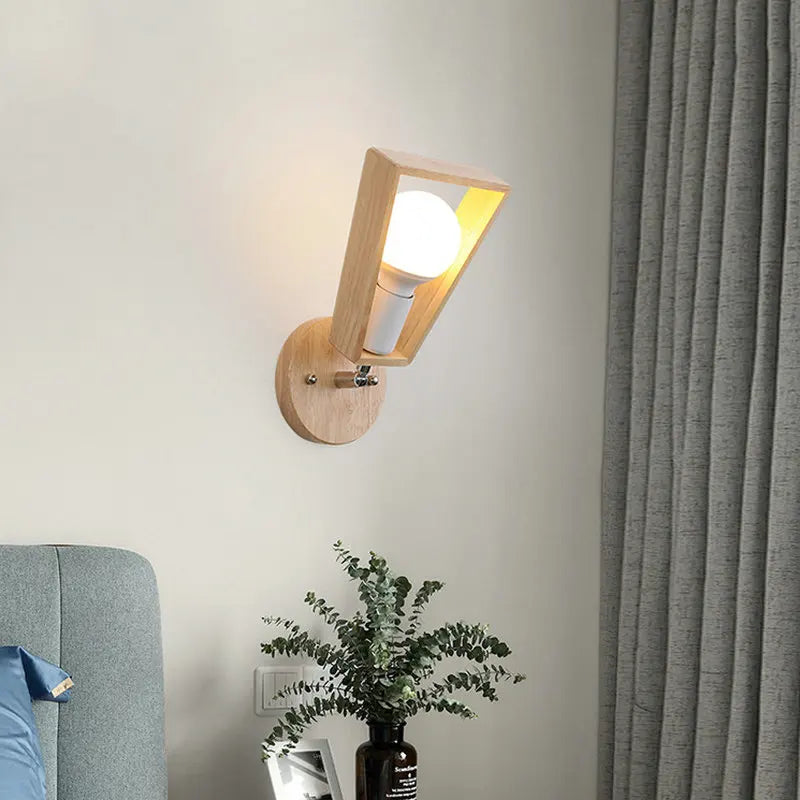 Nordic wood wall light with adjustable bracket