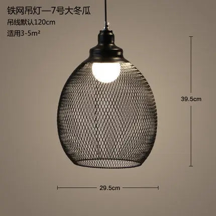 Retro loft birdcage chandelier in creative minimalist iron - vue 13 sur 18