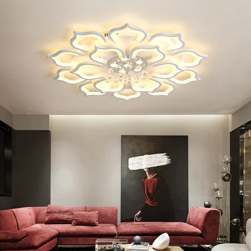 Creative hollow carved luxury LED ceiling light for interior decoration