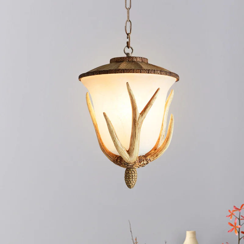 European rural style LED pendant lamp with deer antler design