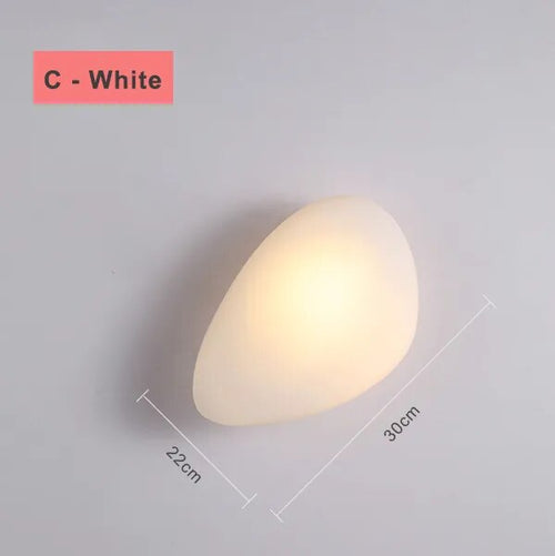 Modern nordic LED wall light pebble design for bedroom and staircase - vue 19 sur 21