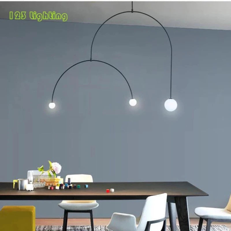 Modern black metal pendant light for contemporary interiors - vue 6 sur 14