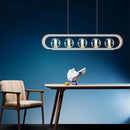Contemporary clear glass chandelier with adjustable cord