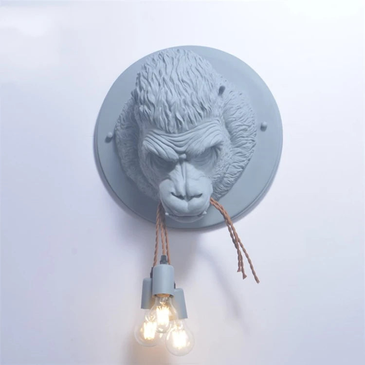 Nordic decorative wall light with quirky gorilla designs